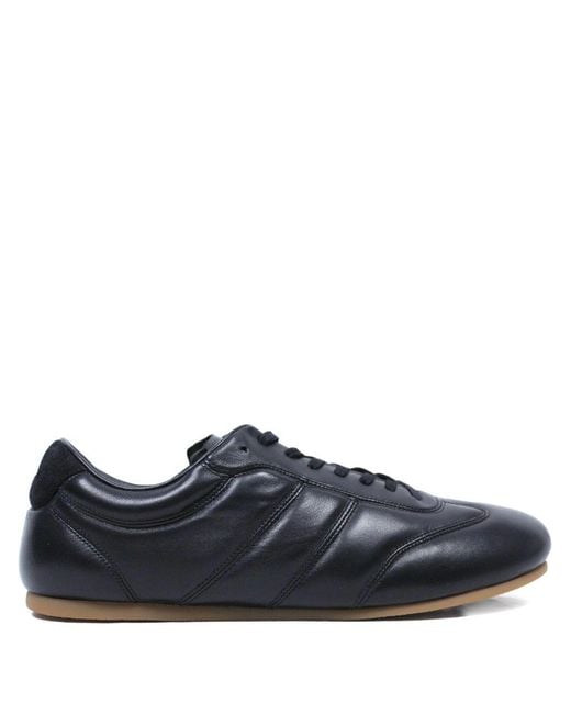 Lemaire Blue Panelled Leather Sneakers for men