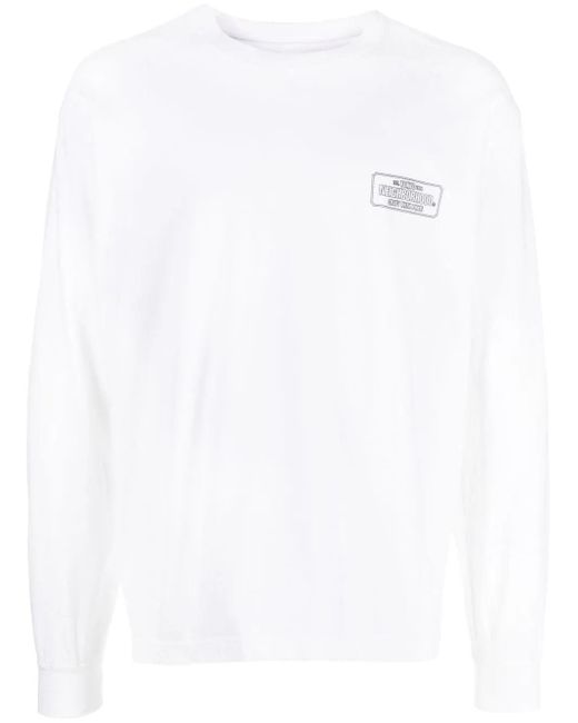 Neighborhood White Logo-print Cotton T-shirt for men