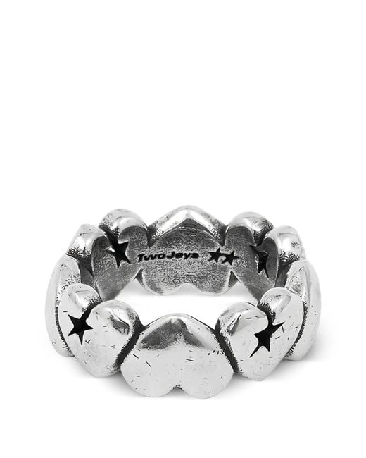 Twojeys Metallic Heart Star Ring for men