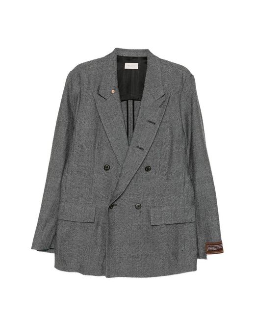 Bed J.w. Ford Gray Veste En Soie À Boutonnière Croisée for men
