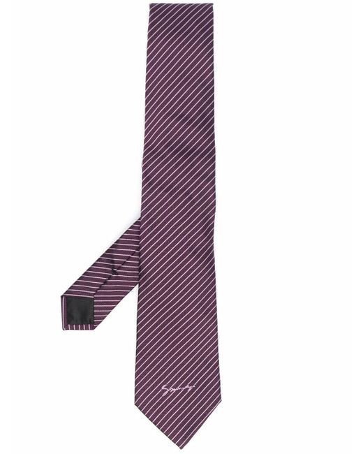 Givenchy Purple Logo Embroidered Silk Tie for men