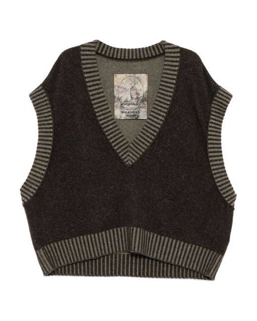 Ziggy Chen Black Sleeveless V-Neck Vest for men