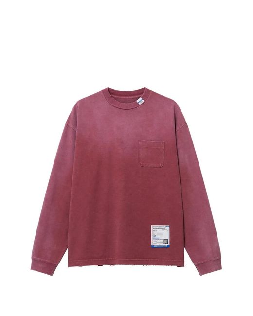Maison Mihara Yasuhiro Red Sun Faded Like Distressed Sweatshirt for men