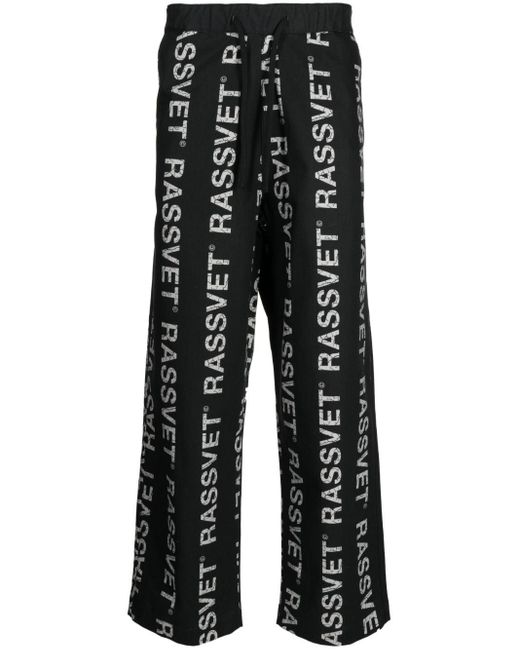 Rassvet (PACCBET) Black Logo-print Wide-leg Trousers for men