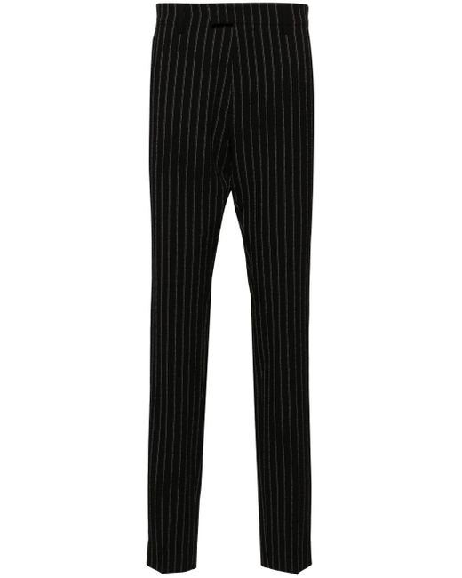 AMI Black Tailored Virgin Wool Trousers for men