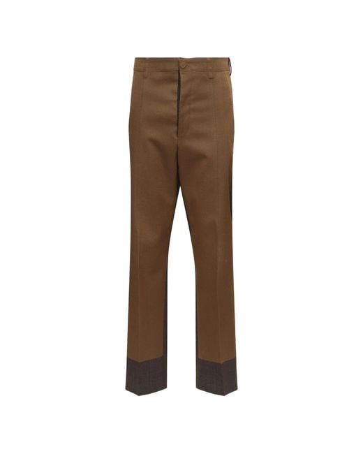 MM6 by Maison Margiela Natural Colour-Block Tailored Trousers for men