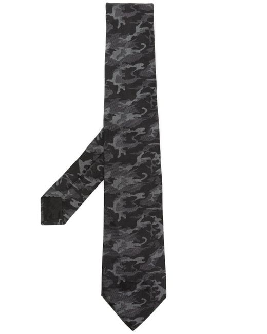 Givenchy Black Abstract-pattern Print Silk Tie for men