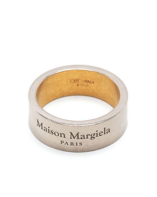 Maison Margiela White Logo-engraved Ring for men