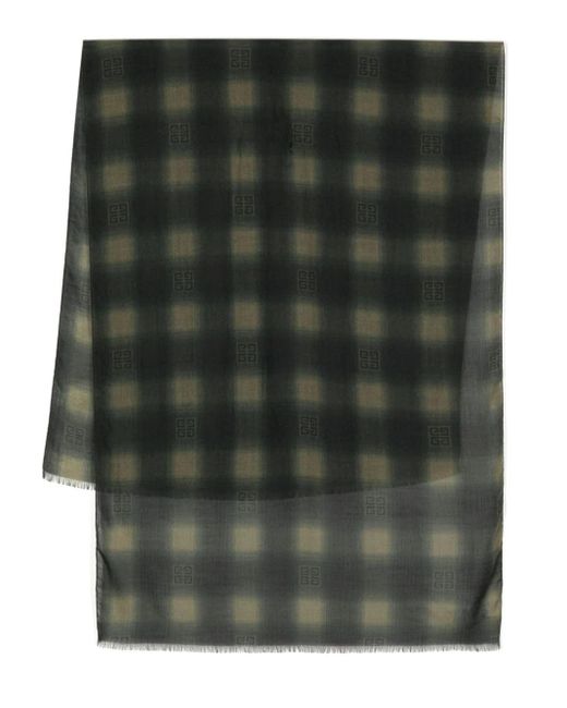 Givenchy Green 4g Check-pattern Scarf for men