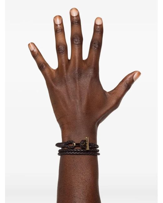 Tom Ford Brown Leather Bracelet for men