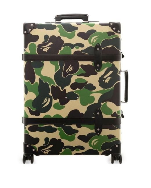 A Bathing Ape Green X Globe-Trotter Camouflage-Print Luggage for men