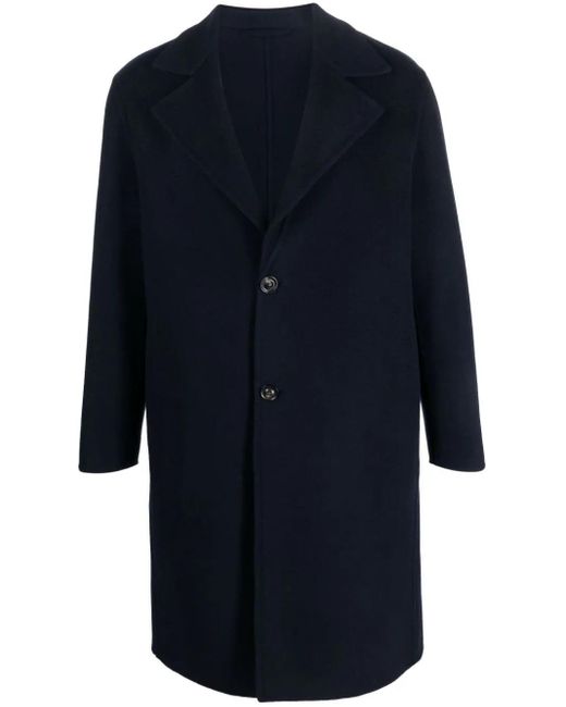 Lardini Blue Single-breasted Wool-blend Coat for men
