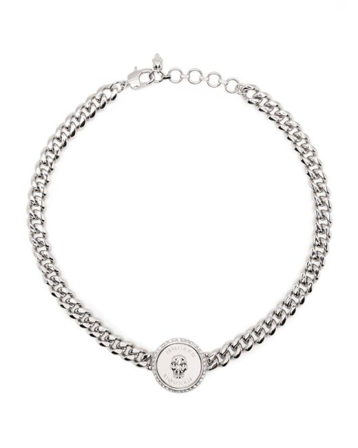 Alexander McQueen Metallic Sovereign Skull Choker for men