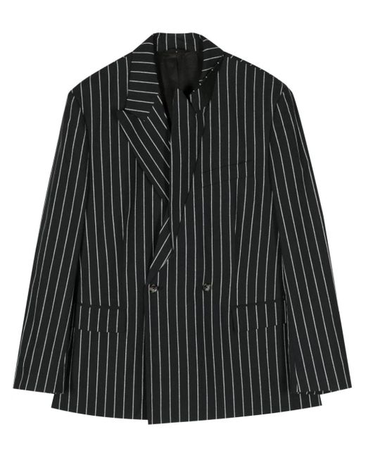 Marina Yee Black Striped Double-Breasted Blazer for men