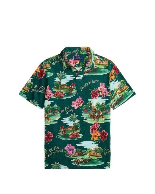 Polo Ralph Lauren Green Polo À Fleurs for men