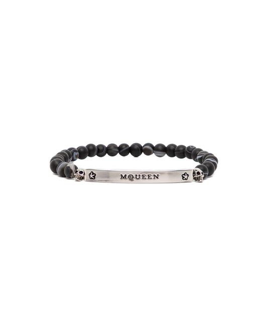 McQueen Multicolor Logo Bead Bracelet for men