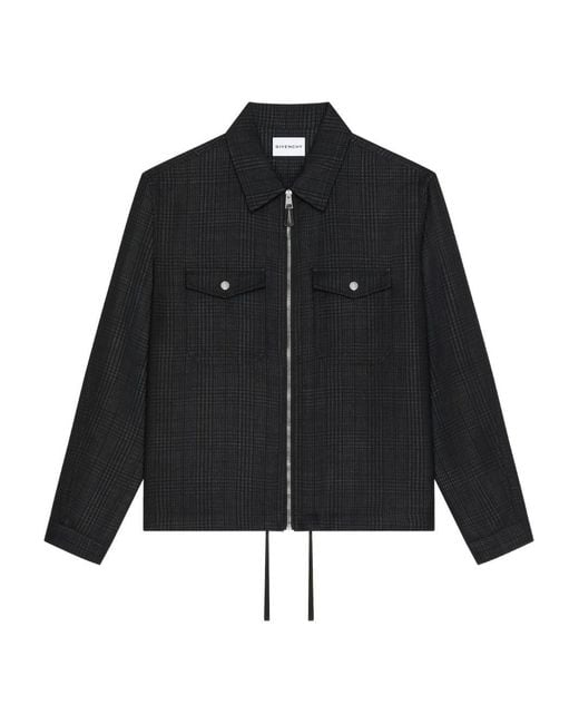 Givenchy Black Tone-Hardware Checked Jacket for men
