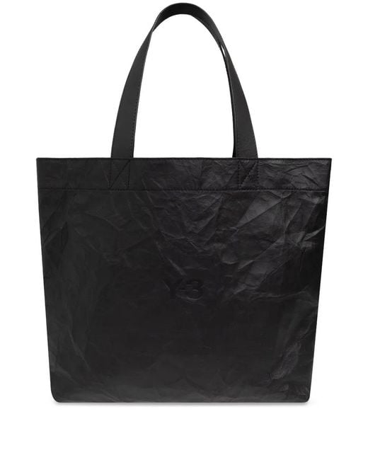 Y-3 Black Logo-Print Tote Bag for men
