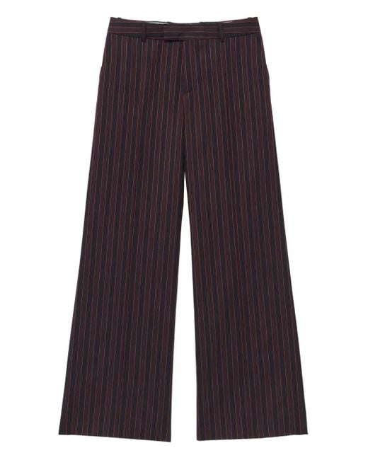Alexander McQueen Blue Pinstripe Tailored Trousers for men