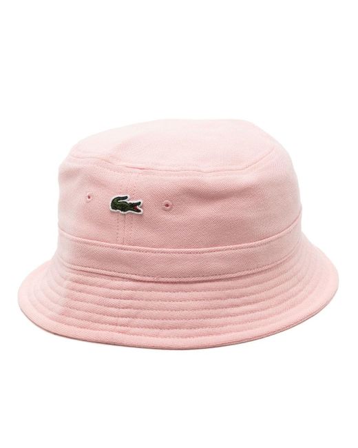 Lacoste Pink Embroidered-Logo Bucket Hat for men