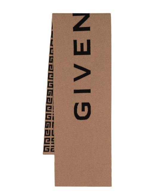 Givenchy Natural Reversible Logo-intarsia Scarf for men