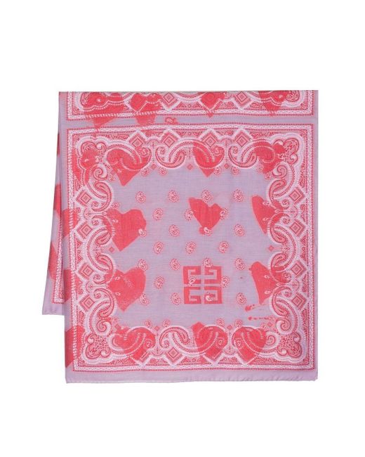 Givenchy Pink Paisley-print Scarf for men