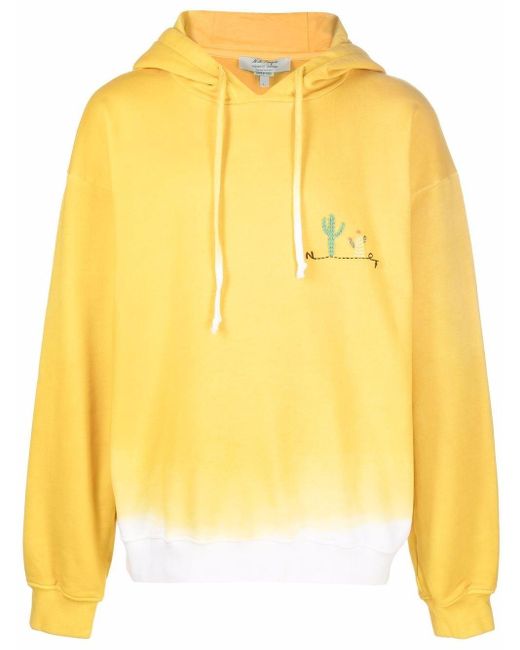 Nick Fouquet Yellow Embroidered-Design Hoodie for men