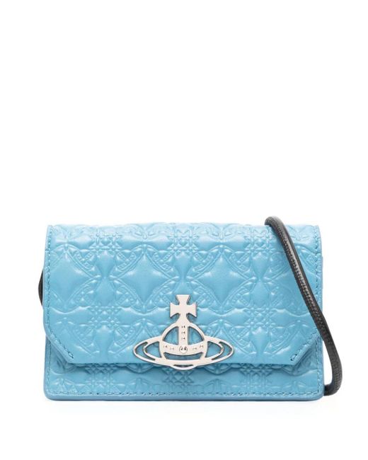 Vivienne Westwood Blue Embossed-Leather Wallet for men