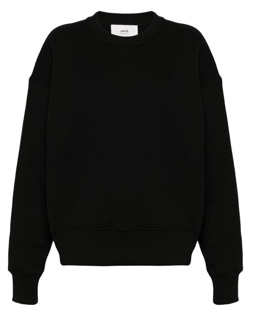 AMI Black Ami De Coeur-embossed Sweatshirt for men