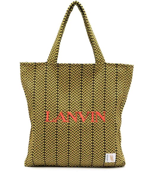 Lanvin Green X Future Embroidered-Logo Tote Bag for men
