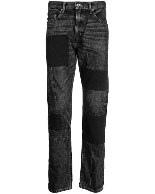 Neighborhood Black Patch-detail Washed-denim Jeans for men