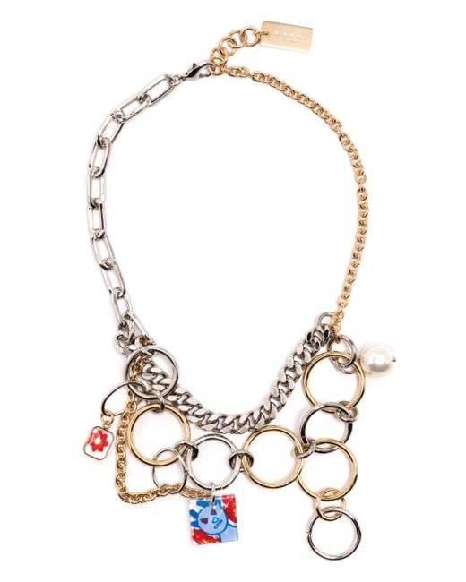 Marni Multicolor Charm-detail Chain Necklace for men