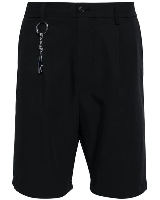 Paul & Shark Black Logo-Appliqué Chino Shorts for men