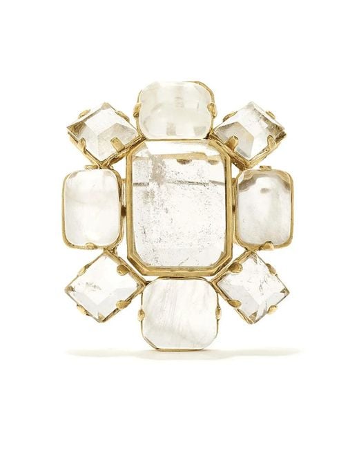 Goossens White Stones Brooch for men