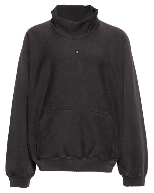 Yeezy Black Funnel-neck Cotton Sweatshirt for men