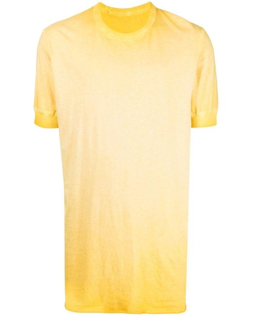 Boris Bidjan Saberi 11 Yellow Crew-neck T-shirt for men