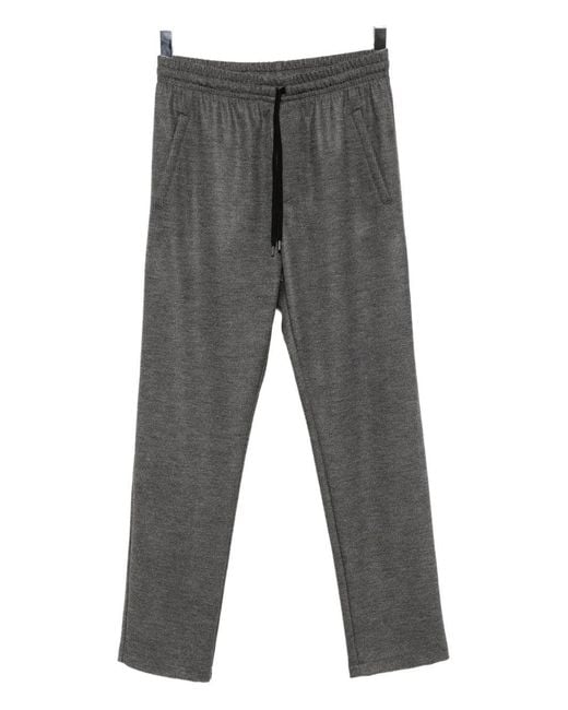 Harris Wharf London Black Drawstring Wool Trousers for men