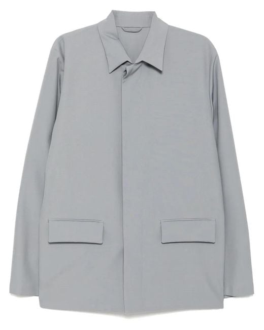 Rier Gray Wool Shirt Jacket for men
