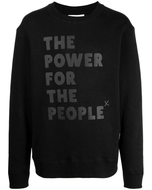 The Power for the People Black Logo-print Detail Sweatshirt for men