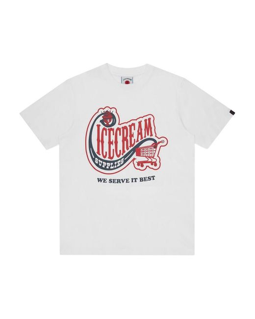 ICECREAM White Logo T-Shirt for men
