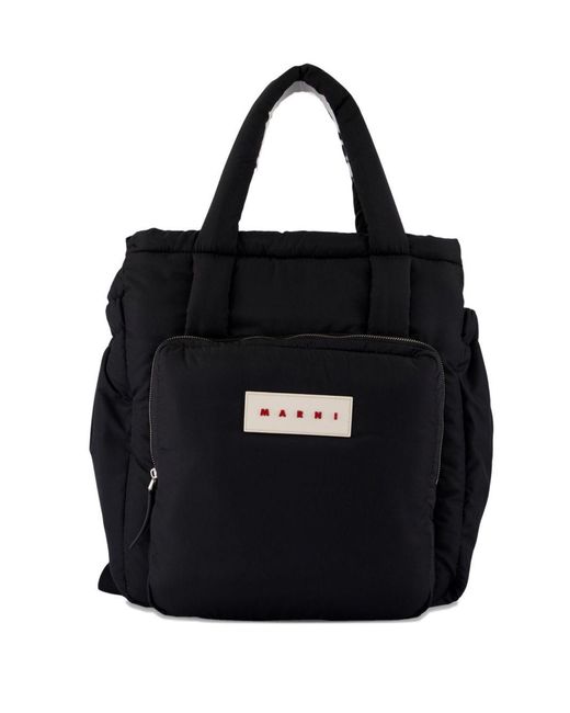Marni Black Puff East/West Backpack for men