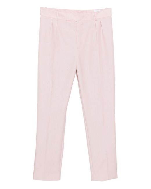 McQueen Pink Pleated-Detail Trousers for men