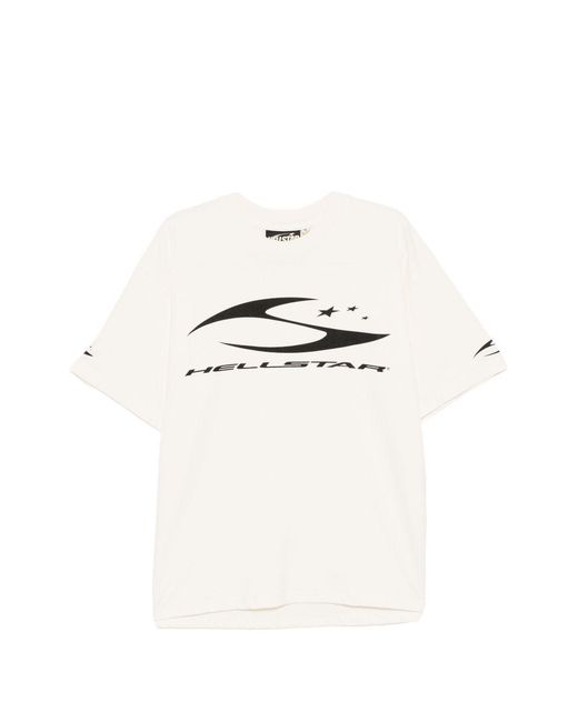 HELLSTAR White Logo Print T-Shirt for men