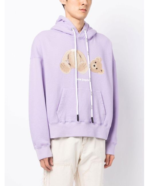 Palm Angels Bear Lilac Hoodie in Purple for Men | Lyst