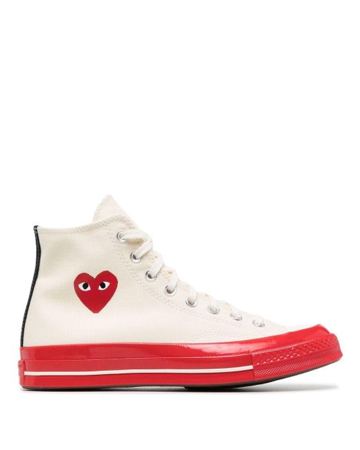 COMME DES GARÇONS PLAY Red Chuck Taylor High Top Sneakers