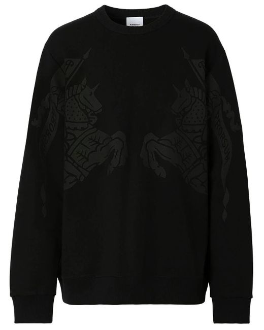 Burberry Black Ekd-print Cotton Sweatshirt for men