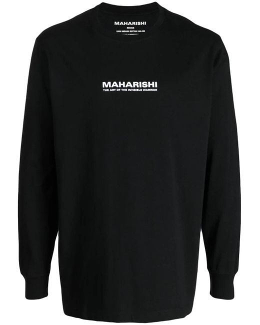 Maharishi Black Logo-print Organic Cotton T-shirt for men