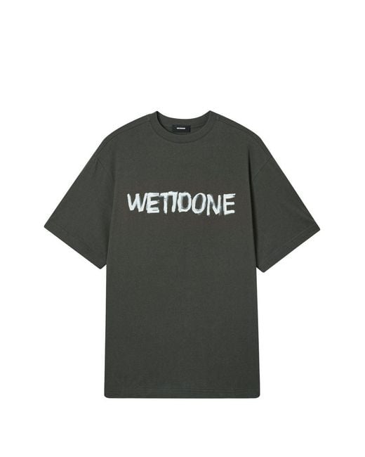 we11done Gray Printed T-Shirt for men