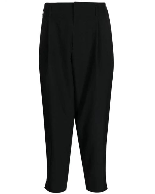COMME DES GARÇON BLACK Black Tapered-leg Cropped Wool Trousers for men