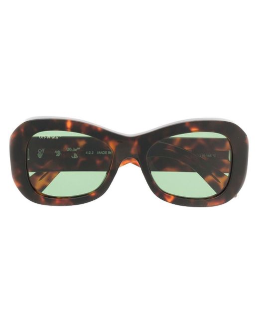 Off-White c/o Virgil Abloh Brown Pablo Tortoise Round Sunglasses for men